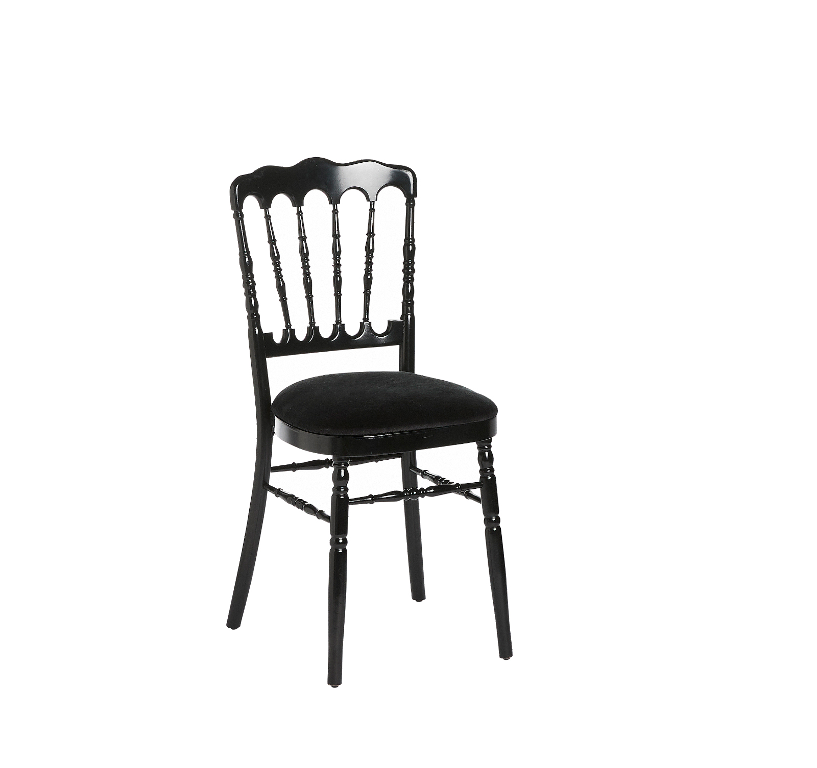 Location Napoléon noir  chaise bois noire pour votre fête  Festi Rent